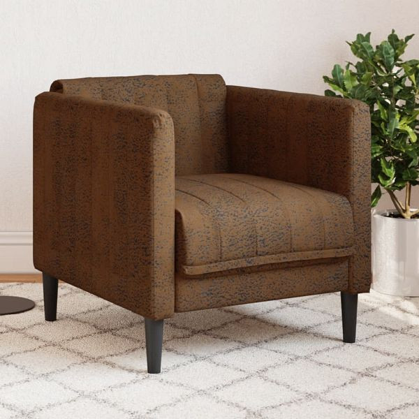 vidaXL Sessel Braun Kunstleder Wildleder-Optik, Füllung: Schaumstoff, 372603