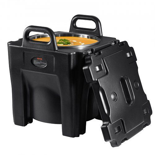 VEVOR Isolierter Getränketräger für heiße und kalte Getränke, Suppenheber, 8 Gallonen, mit Sockel, Schwarz, SPBWXHSBWT30LBMYXV0