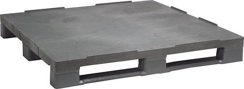 DENIOS Universalpalette, aus PE-RE, 1000 x 1200 x 160 mm, 3 Kufen, mit Rand und Verstärkung, VE: 5 Stück, 312658