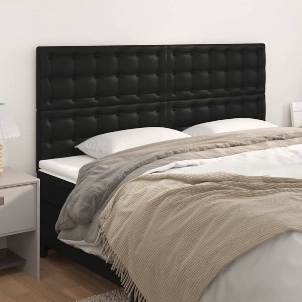 vidaXL Kopfteile 4 Stück Schwarz 90x5x78/88 cm Kunstleder, 3116434