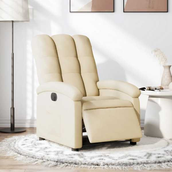 vidaXL Relaxsessel Elektrisch Creme Stoff, Polyester, 3204077