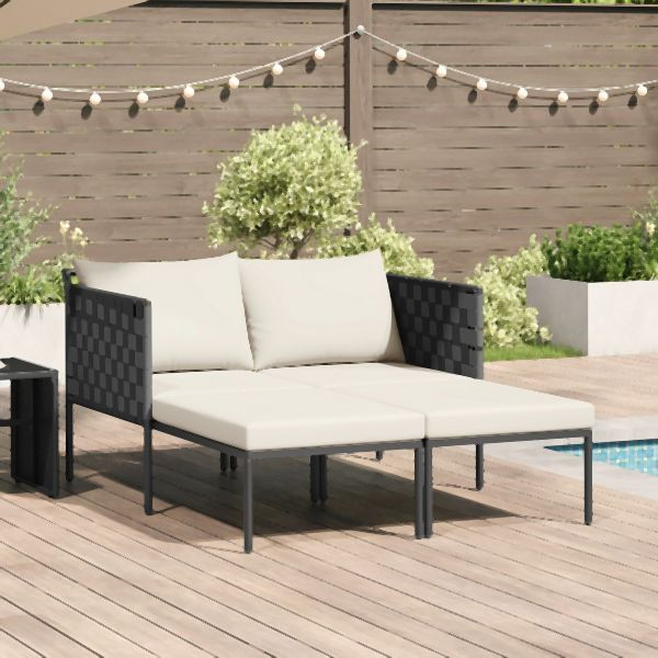vidaXL Sonnenliege mit Kissen für 2 Personen Anthrazit 115x153x69,5 cm Stahl, 42004136