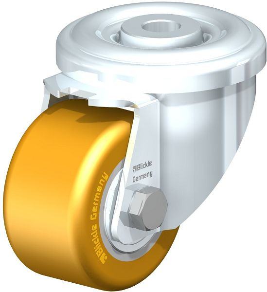 Blickle LR-VSTH 60K Stahlblech-Kompakt-Lenkrolle mit Rückenloch, Blickle Extrathane®, Hellbraun, 754994
