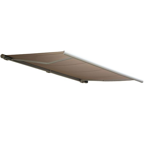 Mendler Elektrische Kassettenmarkise T122, Markise Vollkassette 4x3m, Polyester Sand, 58226+34432+34295