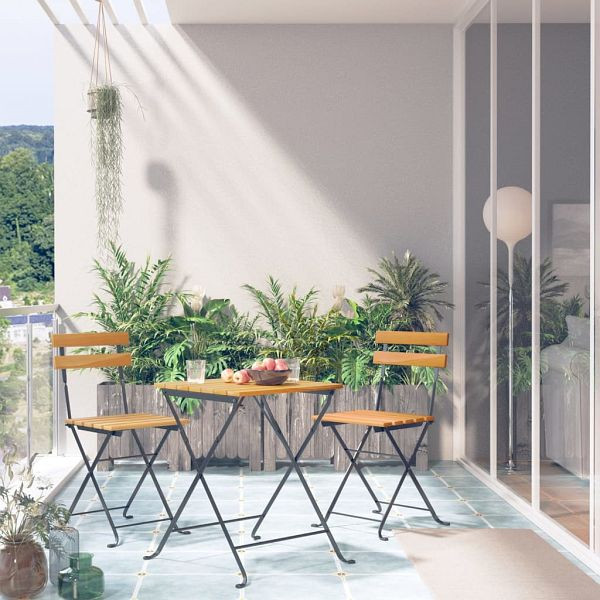 vidaXL 3-teilig Bistro-Set Klappbar Massivholz Akazie, 313157