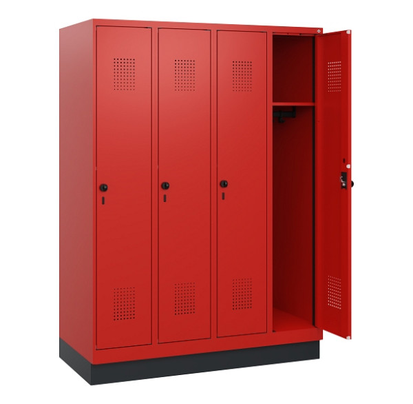 C+P Spind Evolo PLUS, Sockel, 4 Abteile, 1630x1200x500mm, 3020/3020, Drehriegel, 0490205-40 S10034