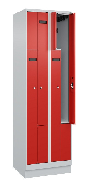 C+P Z-Spind Evolo PLUS, Sockel, 4 Fächer, 1950x600x500mm, 7035/3020, Zylinderschloss, 049023-204 S10032