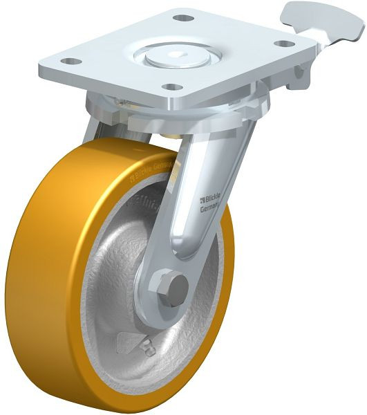 Blickle LO-GTH 160K-RI4 Stahlgeschweißte Schwerlast-Lenkrolle, Blickle Extrathane®, Hellbraun, 852571