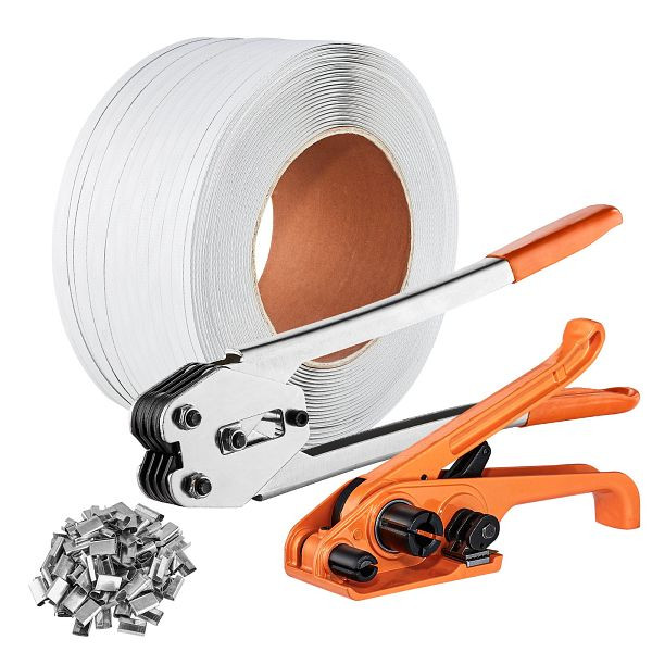 VEVOR Banding Umreifungsset mit Umreifungsspanner, 1000 m langem PP-Band, 1000 Metalldichtungen, zum Verpacken, PPDKZTJ1000MX4U8OV0