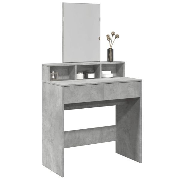 vidaXL Schminktisch mit Spiegel Betongrau 80x41x144,5 cm, 848174