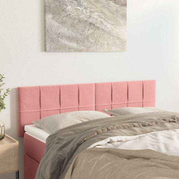 vidaXL Kopfteile 2 Stück Rosa 72x5x78/88 cm Samt, 346059
