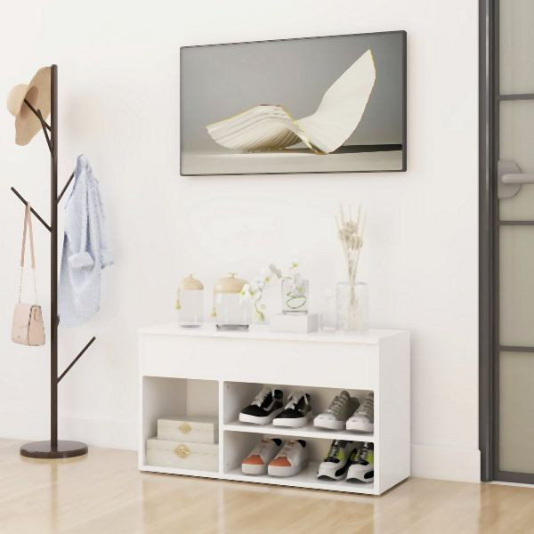 vidaXL Schuhbank Weiß 80x30x45 cm Holzwerkstoff, 808747