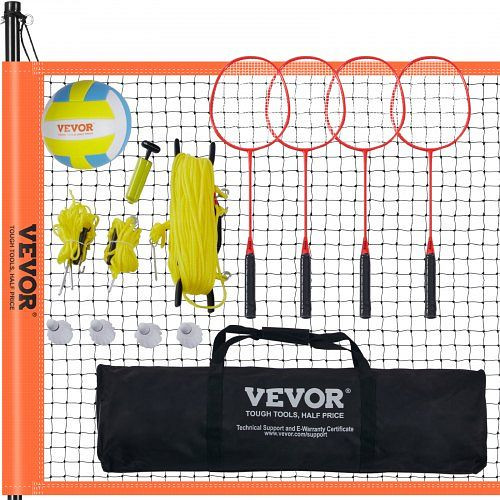 VEVOR Outdoor-Volleyball- und Badminton-Kombinetz-Set, tragbar, höhenverstellbar, PQHYMQWTZ3235SLKIV0