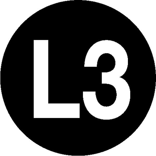 SafetyMarking Etiketten -Kennzeichnung elektrischer Leiter-, L3 (Außenleiter 3), Ø 1,6 cm, Folie, selbstklebend, VE: 40 Stück/Bogen, 30.1513