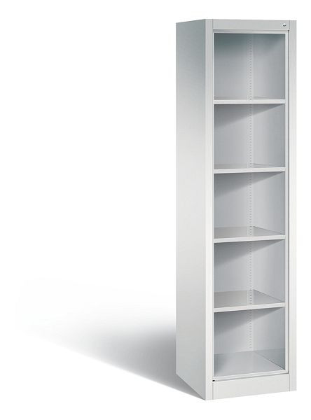 C+P Stahlregal mit Rückwand Acurado, H1950xB502xT500mm, Farbe: Lichtgrau, 5 OH, 9135-000 S10000