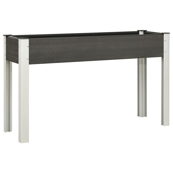 vidaXL Garten-Hochbeet Grau 120x40x75 cm WPC, Material: Holz-Kunststoff-Verbundwerkstoff (WPC), Stahl, Aluminium, 362566