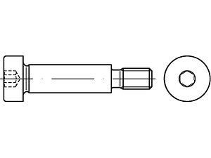 Paß-Schulterschrauben ISO 7379 A 2 16 f9 M 12 x 30 AISI 302 VE=S (25 Stück)