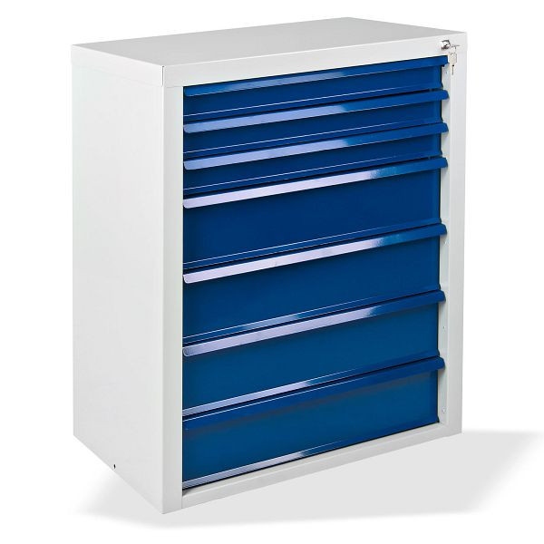 ADB Schubladenschrank "MAMMUT" 7 Schubladen / Maße: BxTxH = 70cm x 43,5 cm x 90cm, Lichtgrau/Lichtblau, 24773