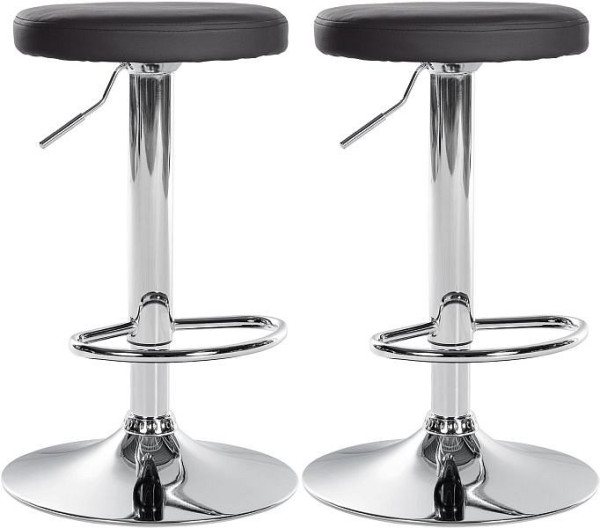 CLP Barhocker Ponte Kunstleder chrom, schwarz, VE: 2 Stück, 323490