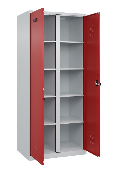 C+P Wäsche-Spind Evolo PLUS, 2 Abteile, 1850x800x500mm, 7035/3000, Verschluss Drehriegel, 049002-22B S10003
