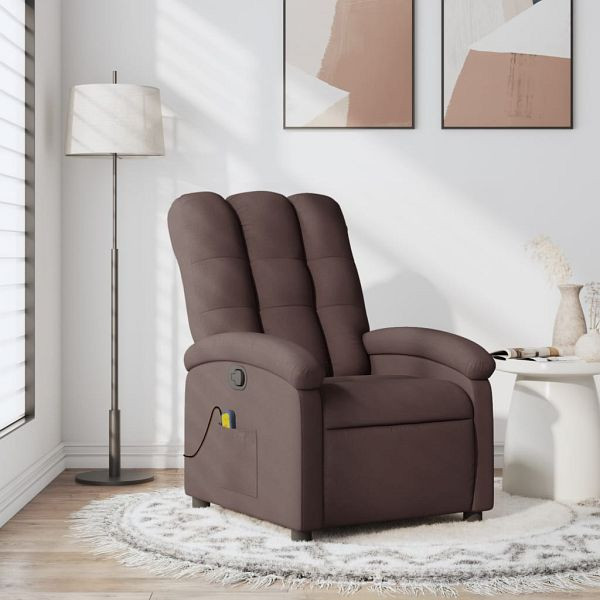 vidaXL Massagesessel Dunkelbraun Stoff, Top-Qualität, 371744