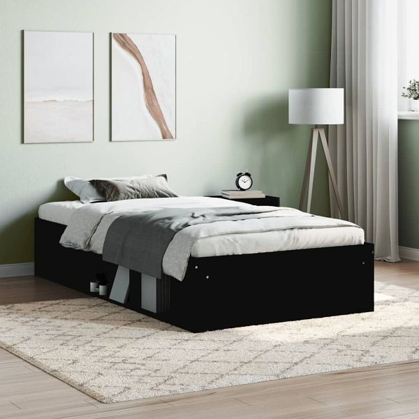 vidaXL Bettgestell Schwarz 90x190 cm, 3203839, 8721012157958