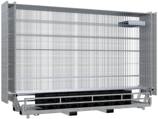 Schake Bauzaun-Set1 mit Twinpalette, 15x Mobil-Bauzaun 2,00 x 3,50 m verzinkt, 3B212T-15-SET1