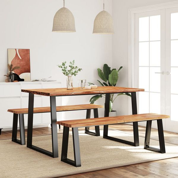 vidaXL 3-teilig Essgruppe Baumkante Massivholz Akazie, 3157525
