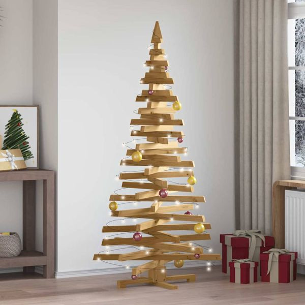vidaXL Weihnachtsbäume mit Ständer Braun 180 cm Massivholz Kiefer, 42016713