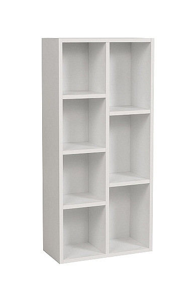 Mades Bücherregal mit 7 Fächern, weiß, 49,5x24x106 cm, 152.FRN.53.11.502.01
