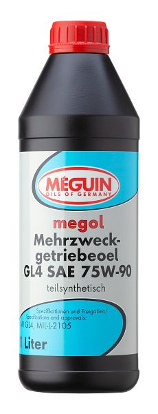Meguin megol MehrzweckGetriebeöl GL4 SAE 75W-90 (teilsynthetisch), Dose Kunststoff, VE: 1 Liter, 4867