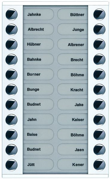 TCS Klingeltastenerweiterung für Audio Außenstation Serie PES/AVE 22 Klingeltasten (rechts-/linksbündig), AP weiß, PET22-WS/04