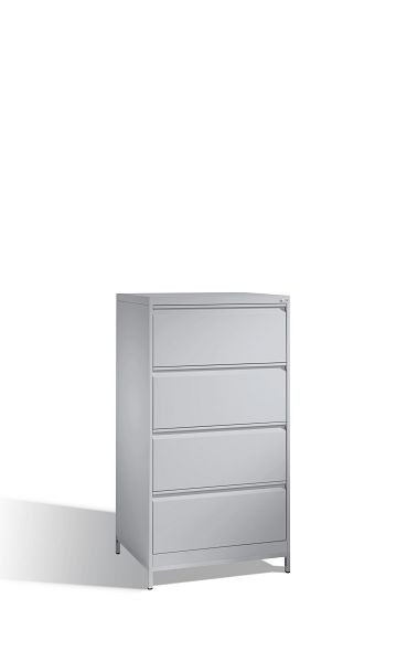 C+P Karteischrank Acurado, H1357xB787xT590mm, Farbe: Weißaluminium, Griffleiste, mit Gestell, 12934-322 S10043