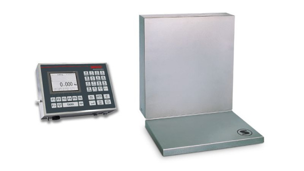 Soehnle Wandwaage geeicht mit Terminal 3025, Höchstlast: 150 kg, Ziffernschritt: 50 g IP65, hochklappbare Wägeplatte, 7626.23.002/5710.00.006
