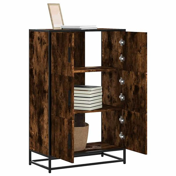 vidaXL Highboard Räuchereiche 68x35x106,5 cm Holzwerkstoff Metall, 849071