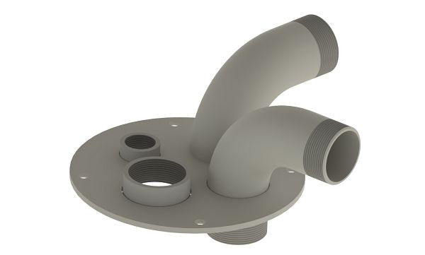 Cemo Domdeckel DWT Edelstahl, Anschlüsse 2 x Bogen 2“ AG, Halbe Muffe 2“, Halbe Muffe 1“, Halbe Muffe ¾“, m 40 x 1,5, M 20 x 1,5, 8346