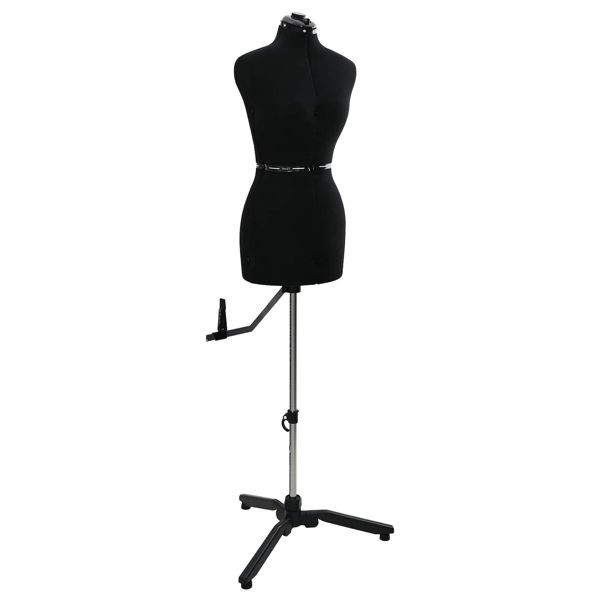 vidaXL Verstellbare Kleiderform für Damen Schwarz S Samt, 42018603
