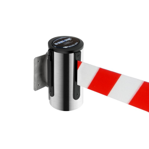 Stein HGS Wandgurtkassette -P-Line Future-, edelstahl, rot/weiß diagonal (schraffiert), mit Gurtendstück (Standard), 12850s-1302