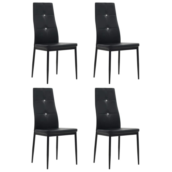 vidaXL Esszimmerstühle 4 Stück Schwarz Kunstleder, 246188