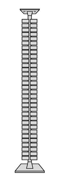 Kerkmann Vertikale Kabelführung, beliebig kürzbar, Form 4, H 1250 mm, Silber, 11300014