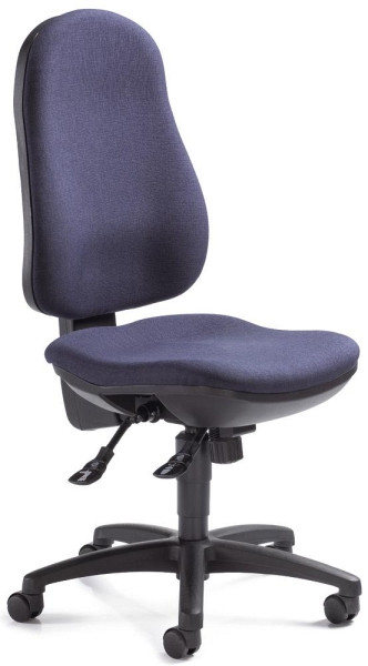 Deskin Bürodrehstuhl COMFORT I ohne Armlehnen, Fußkreuz Polyamid schwarz, Bezug Stoff Basic G, Farbe dunkelblau, 254641
