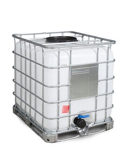 DENIOS Recobulk IBC Container, Stahlrahmen, 1000 l, Öffnung NW400, Auslauf NW80, 266186