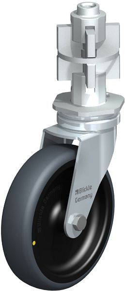 Blickle LRA-TPA 100G-ELS-E07 Apparate-Lenkrolle mit Expander, Thermoplastisches Gummi-Elastomer, Grau, 751083