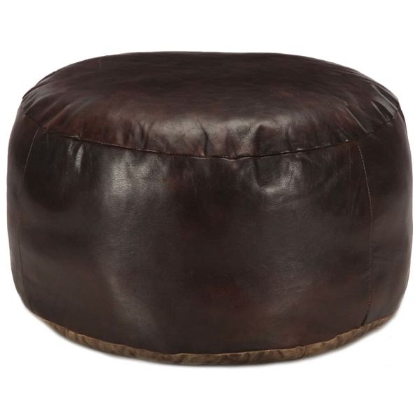 vidaXL Pouf Dunkelbraun 60 x 30 cm Echtes Ziegenleder, 248139, 8719883562681