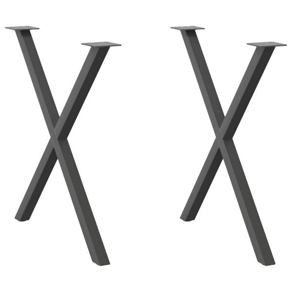 vidaXL Esstischbeine X-Form 2 Stück Anthrazit 70x(72-73) cm Stahl, 4012918