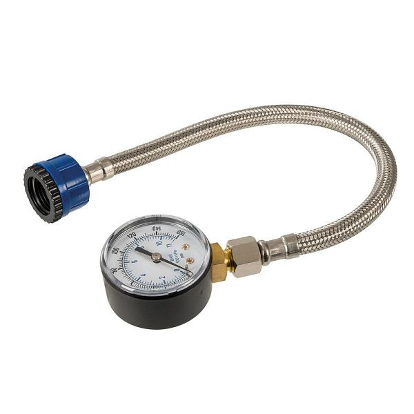 Silverline Wasserdruckmesser mit Edelstahlschlauch, 0–11 bar, 482913