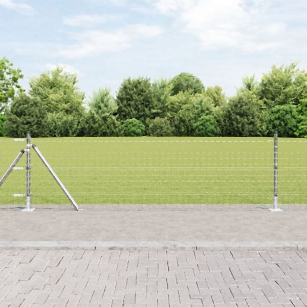 vidaXL Zaunpfosten Set von 26 Verzinkter Stahl 3,2 x 3,2 x 50 cm, 3350253