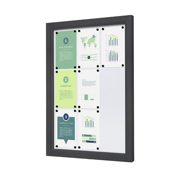 Showdown Displays Abschließbarer Schaukasten Outdoor Slim 9 x A4 Anthrazit, SCTE9xA4PHC7016JS