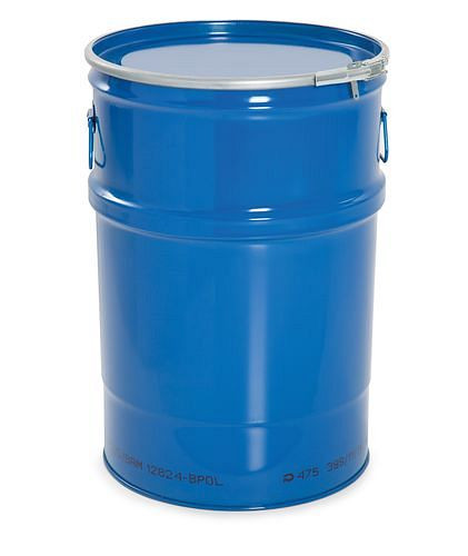 DENIOS Stahl-Deckelfass 60 Liter, innen und außen lackiert, 217273