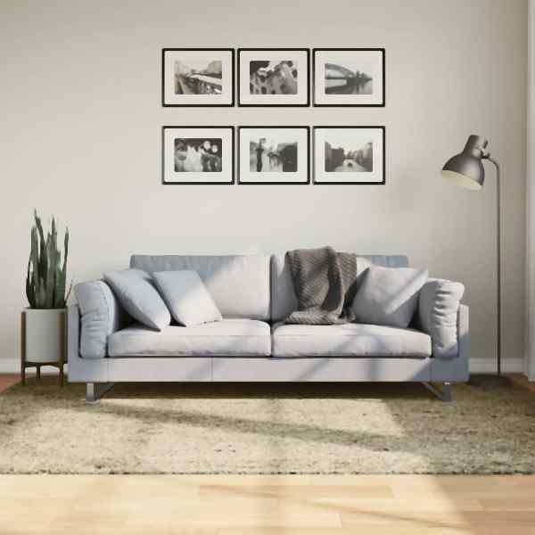 vidaXL Teppich Shaggy Hochflor Modern Golden 160x230 cm, 375347